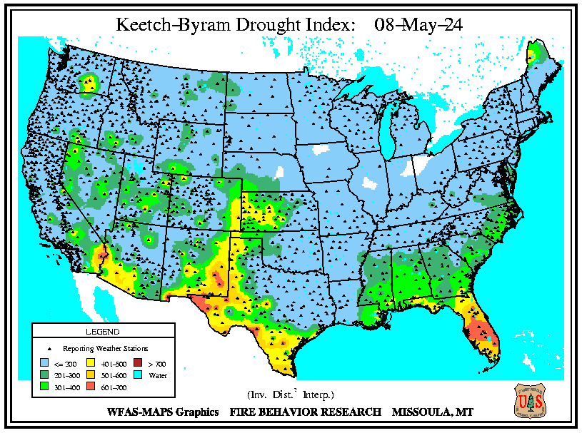 Keetch-Byram Drought Index Map